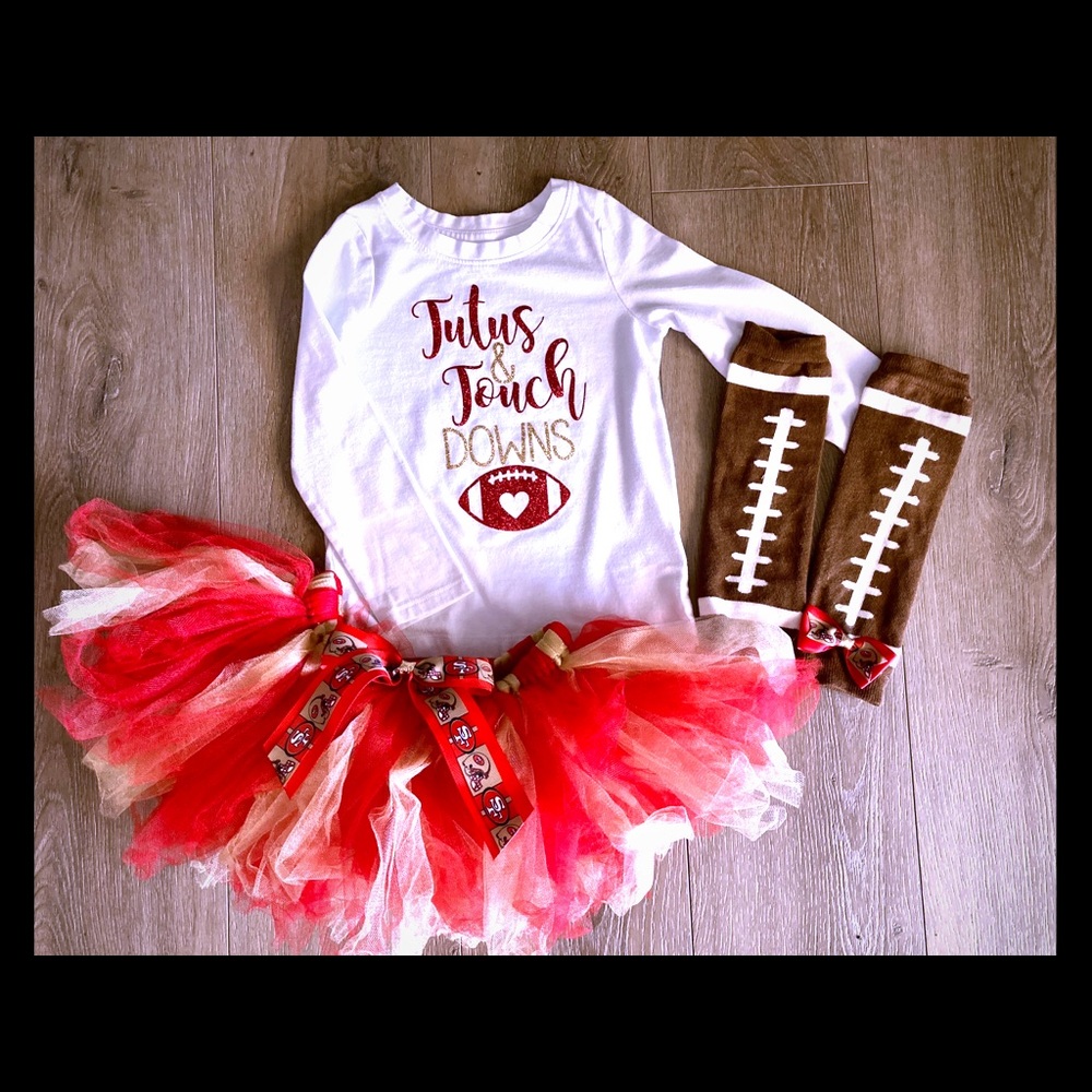 49er theme tutus and touchdowns bundle
